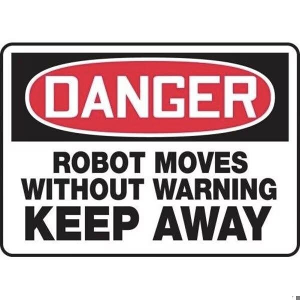 Accuform OSHA DANGER SAFETY SIGN ROBOT MOVES MEQM118VA MEQM118VA - main